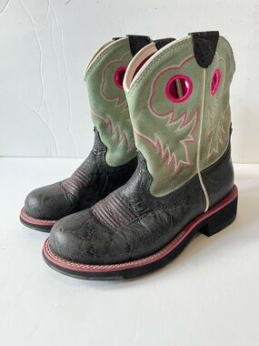 Ariat Fatbaby Sheila Black Mint Western Cowboy Boots Size 6B